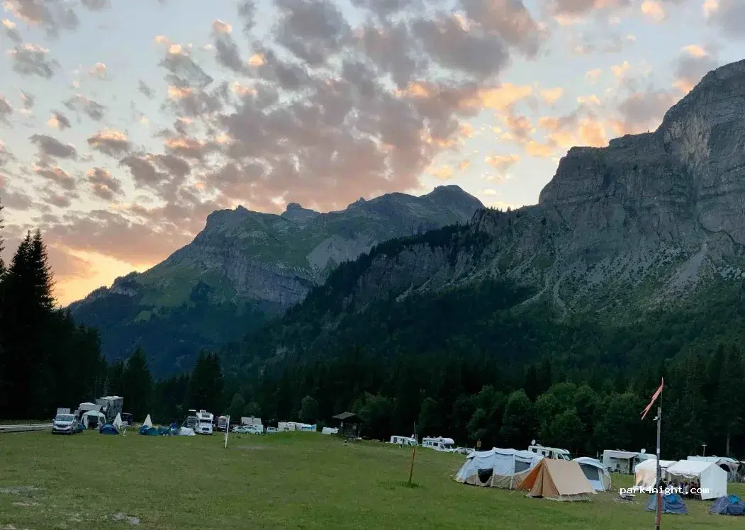 Natural campsite and motorhome location of Passy Plaine Joux