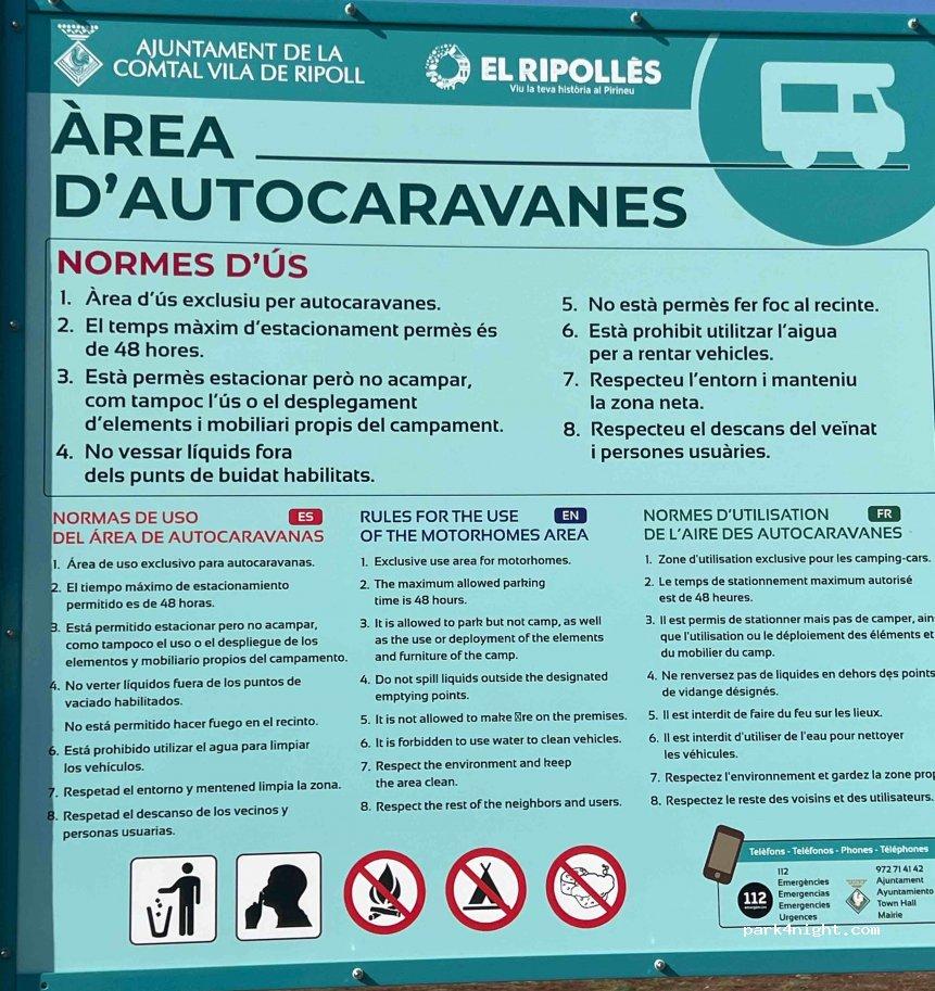Área autocaravanas Ripoll