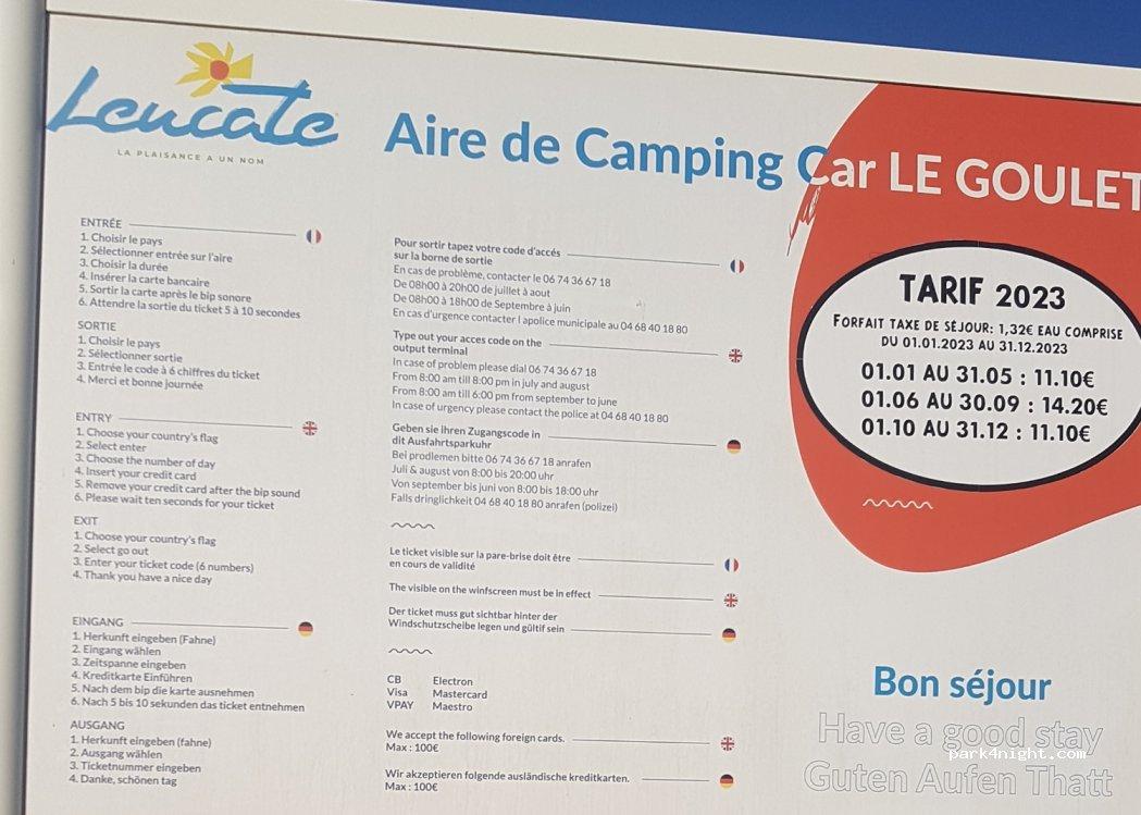 Aire camping-car Le Goulet - Leucate Village - Foto 3