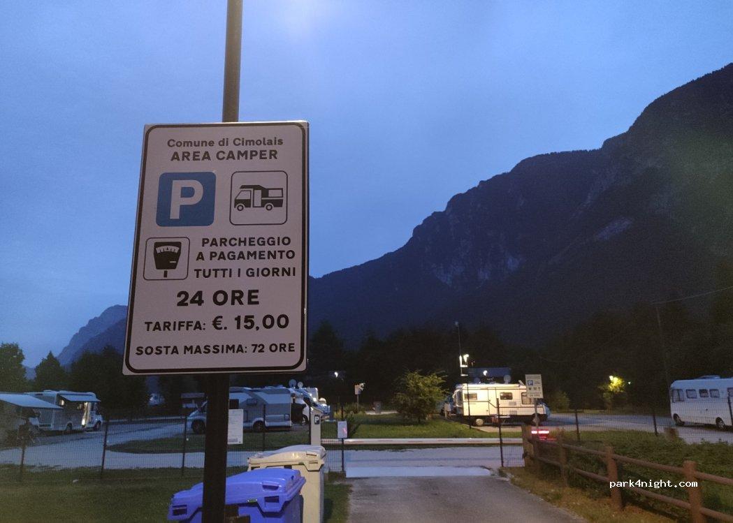 Area sosta camper Cimolais