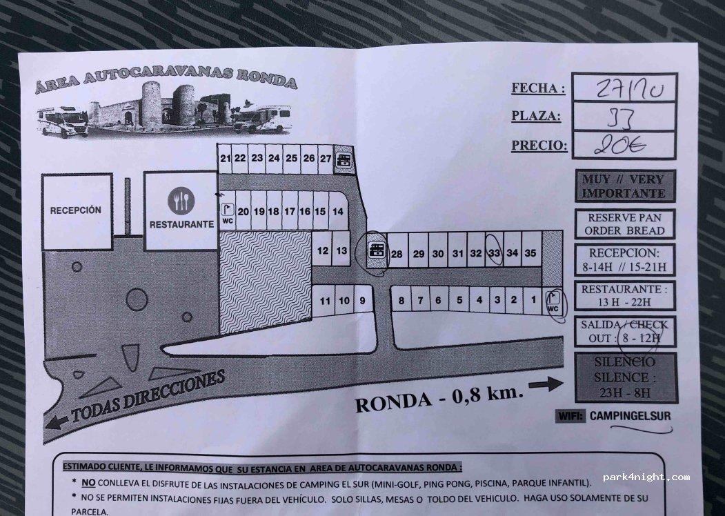 Área autocaravanas Ronda