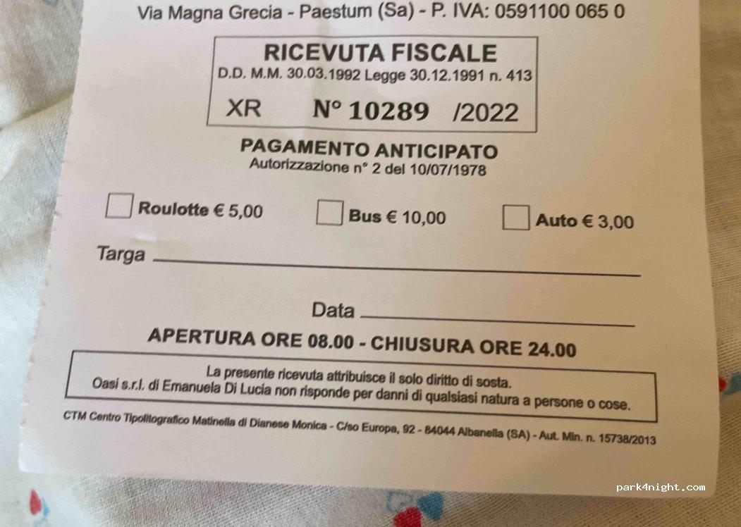 Area Sosta Camper - ”EOLO” - Paestum