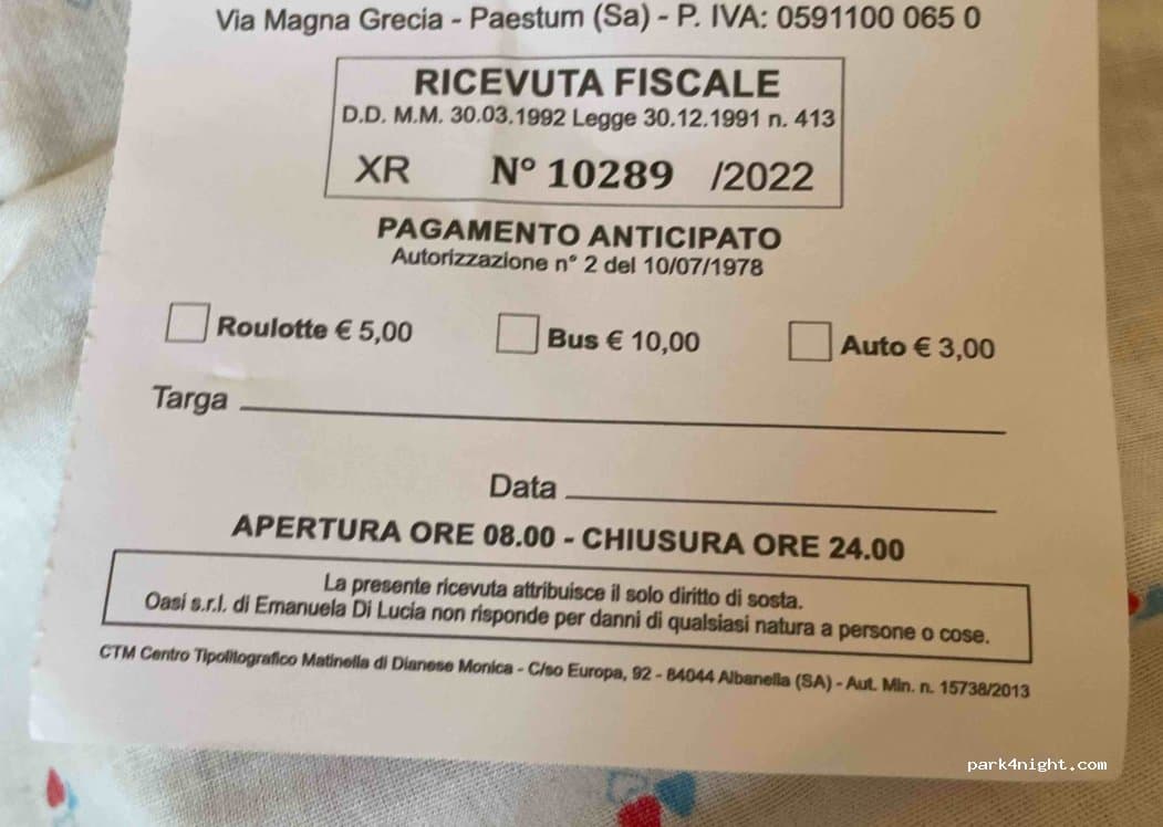 Area Sosta Camper - ”EOLO” - Paestum