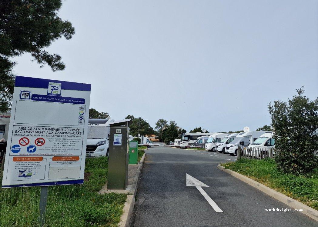 CAMPING CAR PARK area of La Faute sur Mer, the Amourettes