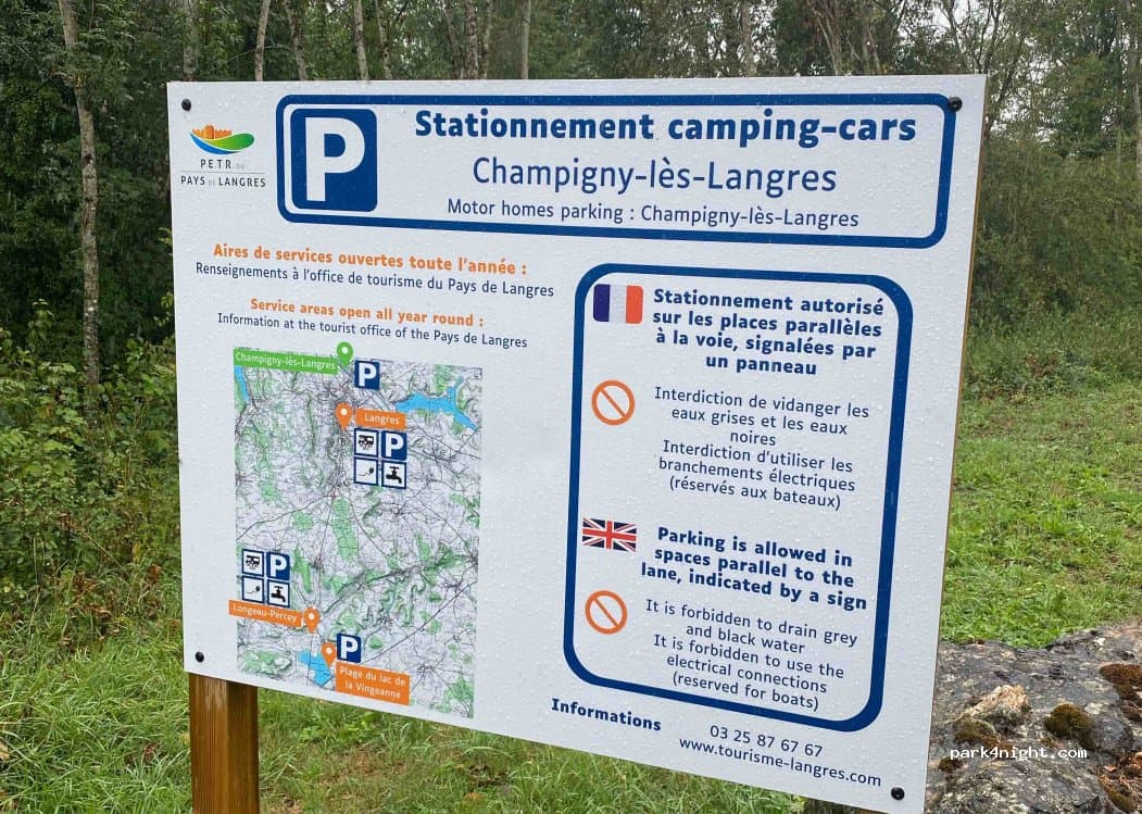 Stationnement camping-cars Champigny-lès-Langres