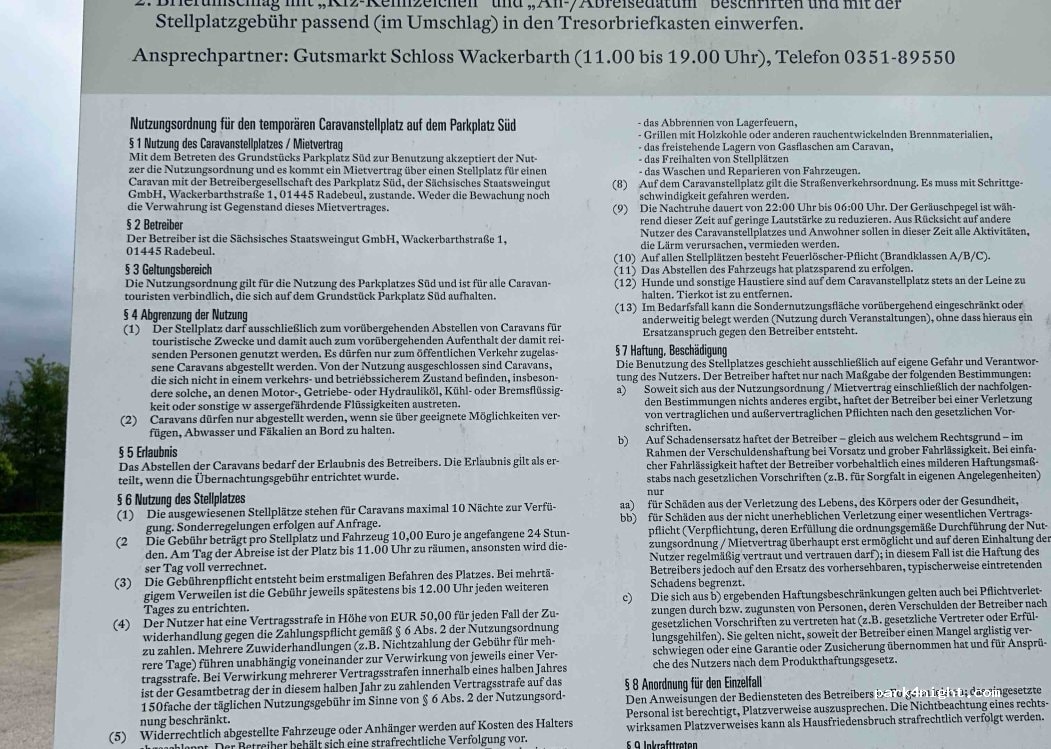 Caravan Stellplatz Schloss Wackerbarth