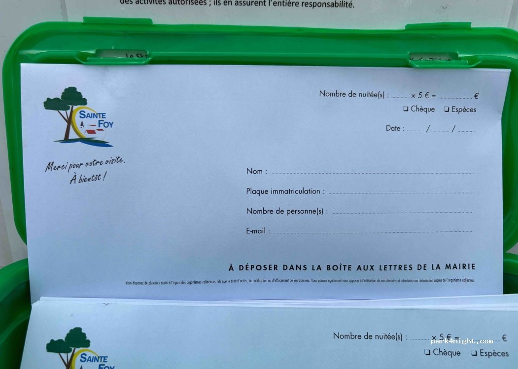 Aire de camping-car SAINTE FOY