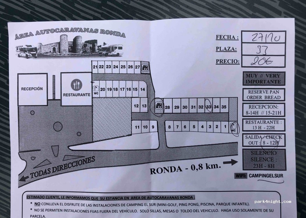 Área autocaravanas Ronda