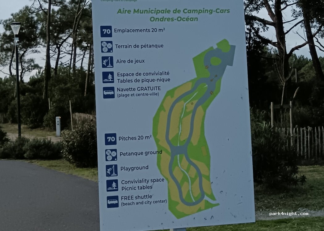 Réseau AireServices Aire de camping cars Ondres