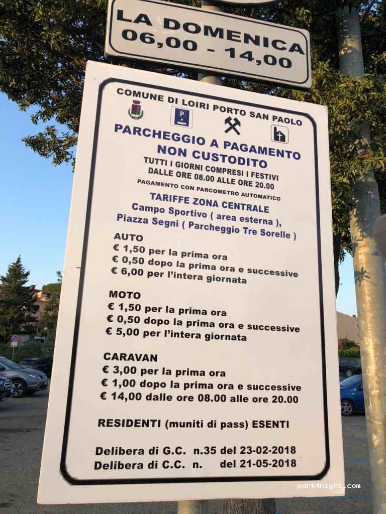 Area Sosta Porto San Paolo