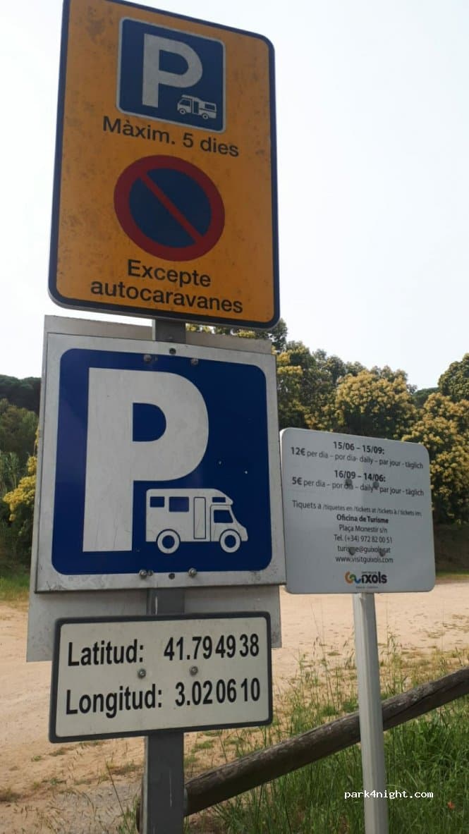 Área autocaravanas Sant Feliu de Guíxols