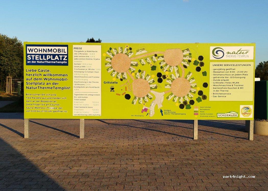 Wohnmobilstellplatz an der NaturThermeTemplin