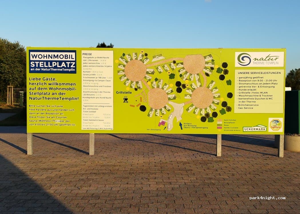 Wohnmobilstellplatz an der NaturThermeTemplin