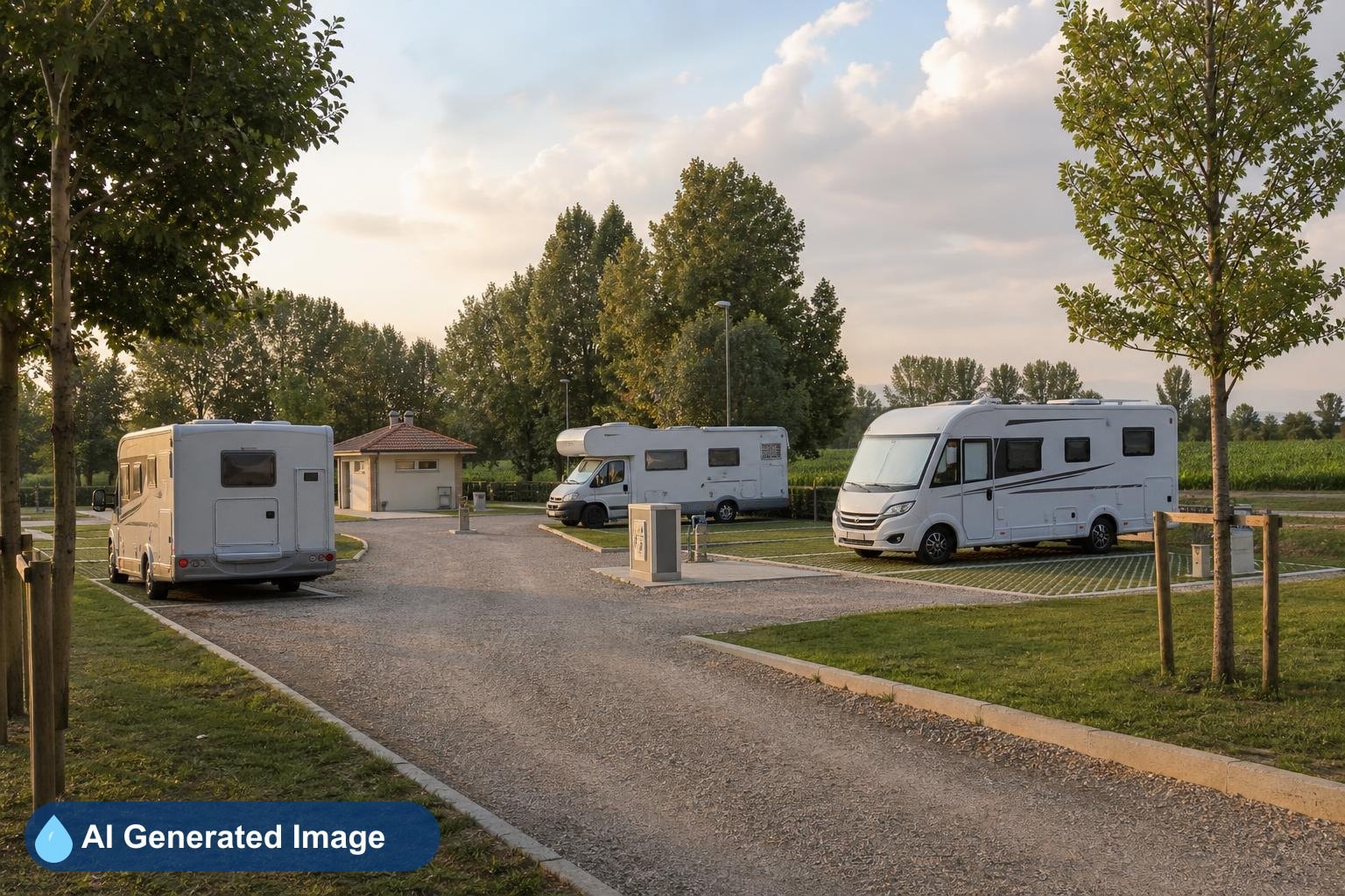 Area camper con servizi acqua e luce