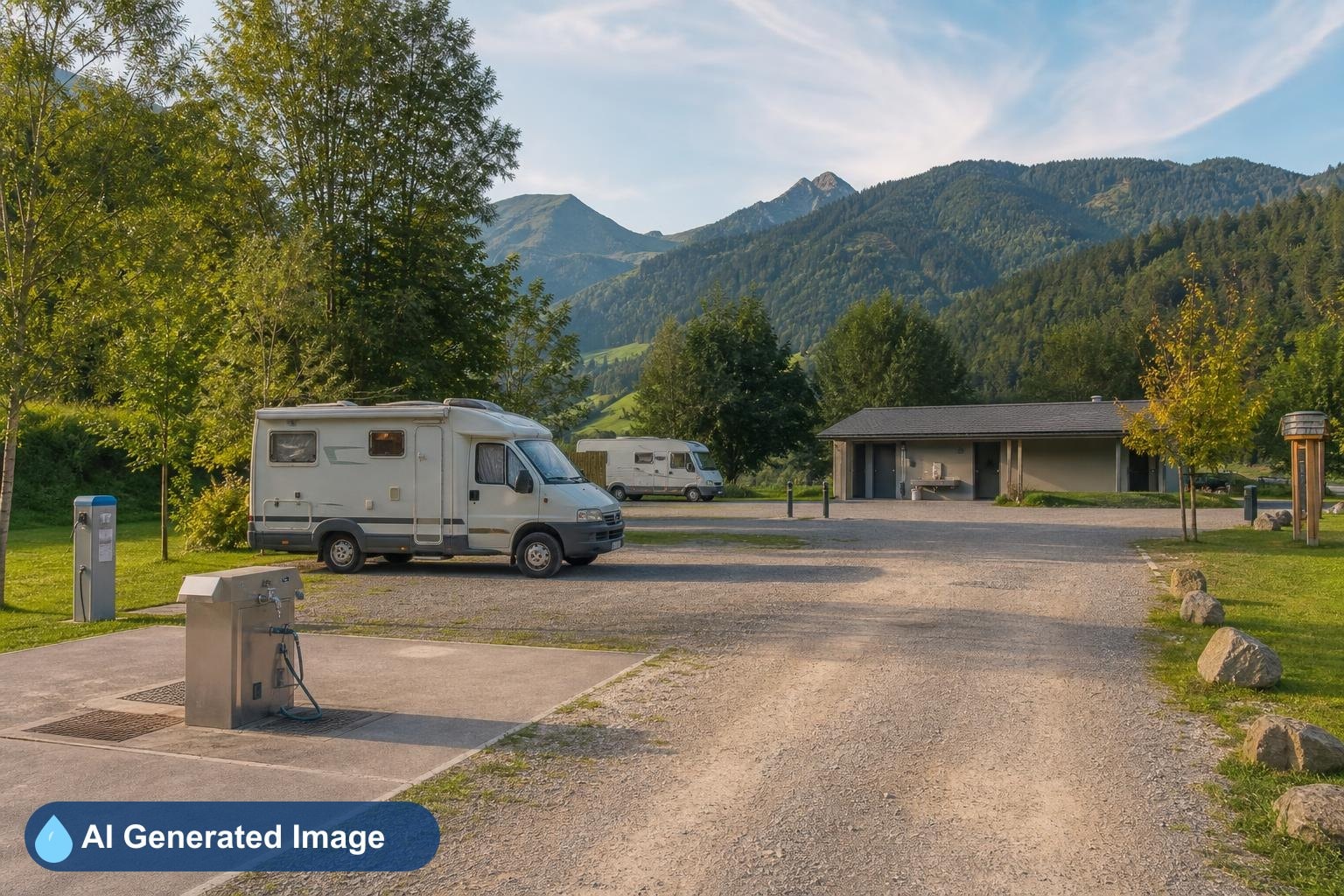 Wohnmobil- und Wohnwagenstellplatz