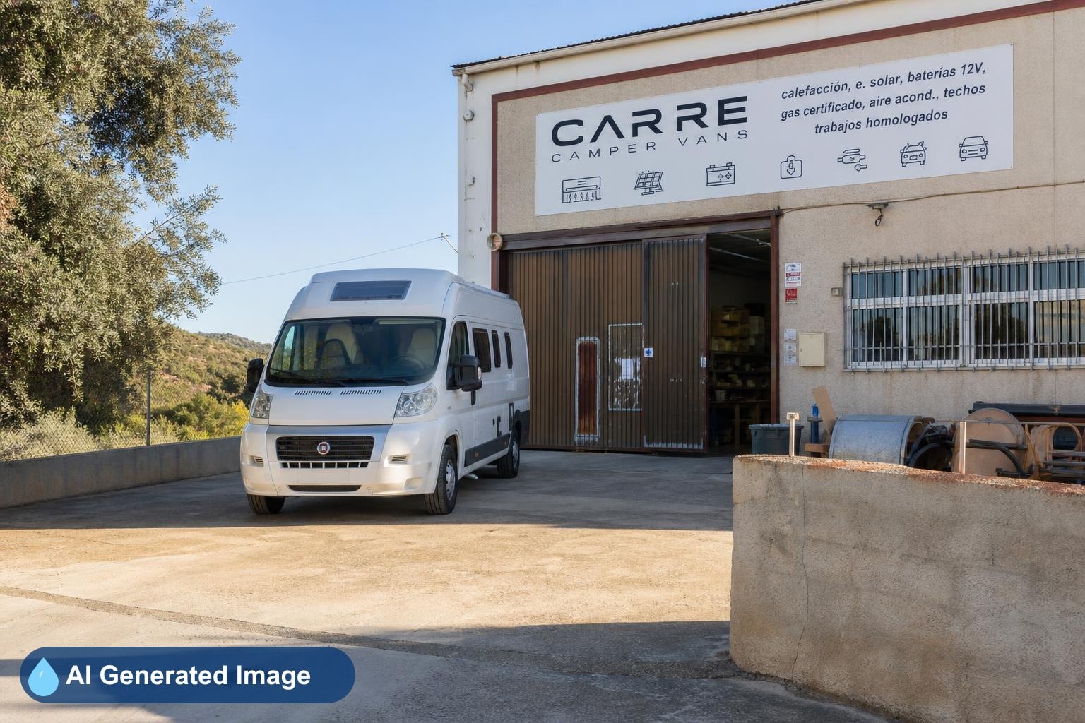 CARRE CAMPER VANS calefacción, e. solar, baterías 12V, gas certificado, aire acond., techos, trabajos homologados