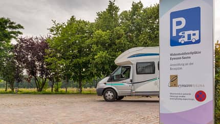 Wohnmobilstellplatz an der Eymann-Sauna