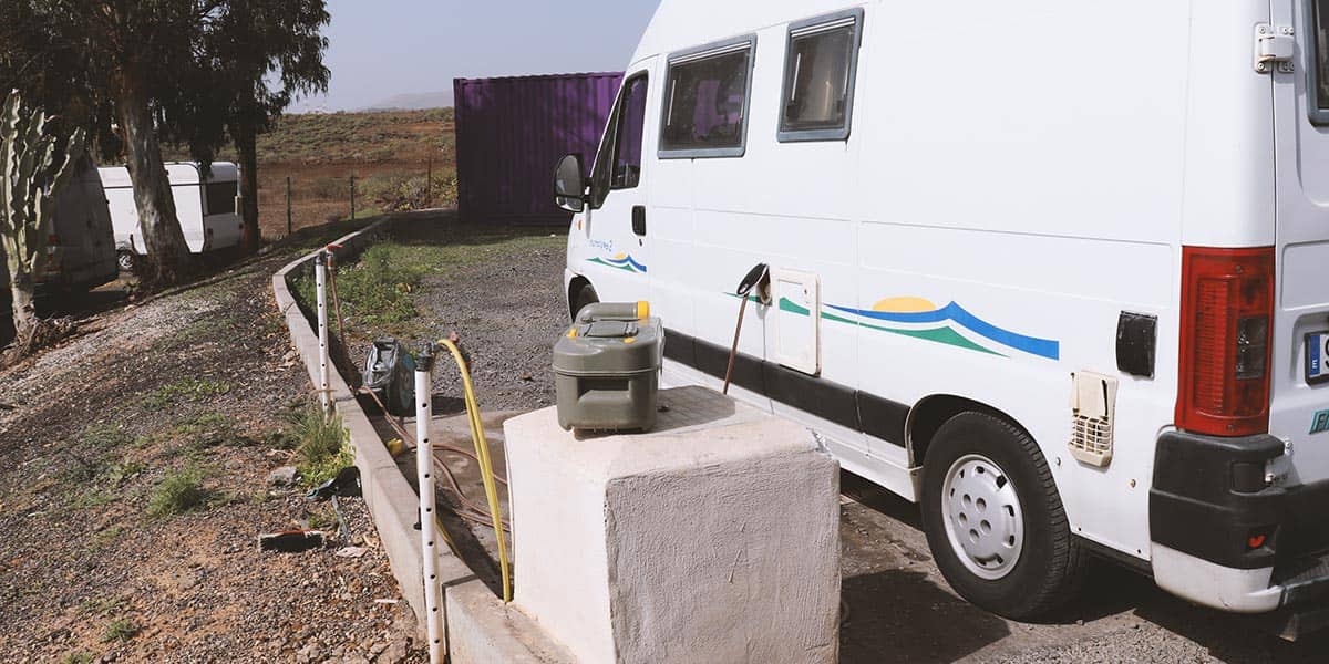 Area scarico acque reflue per Camper.