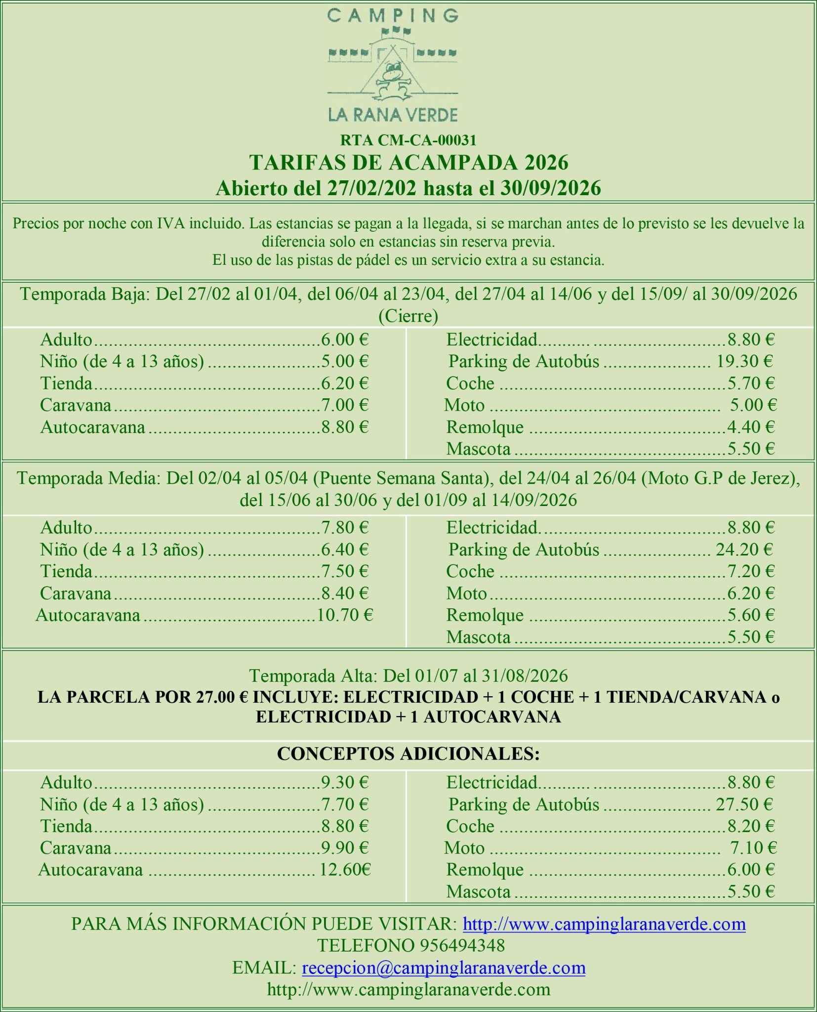 Camping La Rana Verde